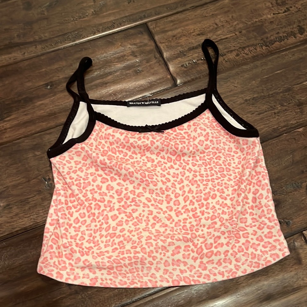 Brandy Melville pink cheetah print tank top